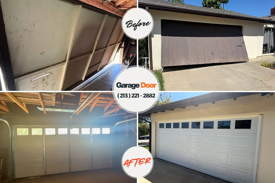 Before and after: garage door repair Hayti, PA